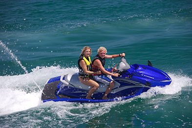 Tourists on rental jet ski in Marathon Florida Keys